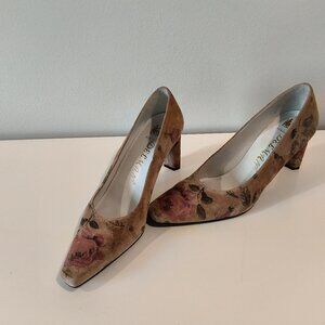 Delman floral suede pumps size 8M